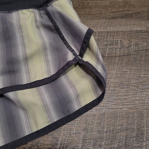 LULULEMON | Speed Short Yellow Grey Striped | Sz. 6 - Picture 3 of 10